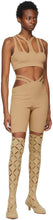 Dion Lee Beige Lustrate Fork Shorts