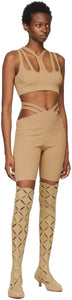 Dion Lee Beige Lustrate Fork Shorts