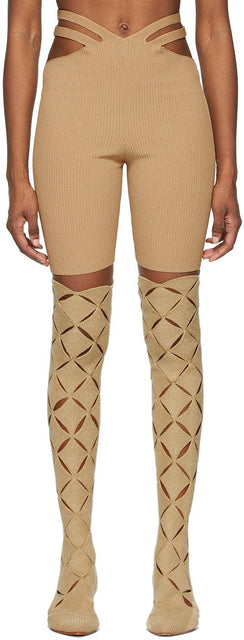 Dion Lee Beige Lustrate Fork Shorts - Dion Lee beige lustre shorts de fourchette - Dion Lee Beige Lustrate Fork Shorts.