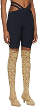 Dion Lee Black Lustrate Fork Shorts