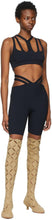 Dion Lee Black Lustrate Fork Shorts