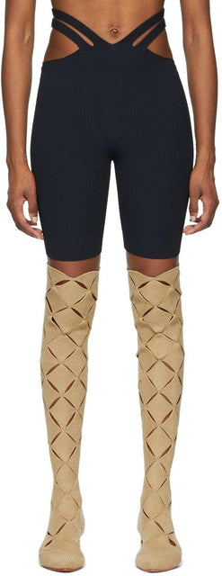Dion Lee Black Lustrate Fork Shorts - Dion Lee Black Lustre shorts de fourchette - Dion Lee Black Lustrate Fork Shorts.
