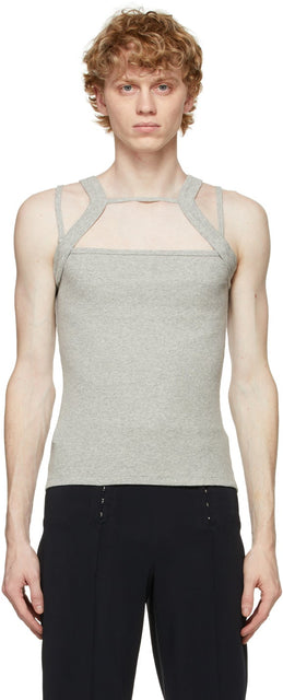 Dion Lee Grey Rib Holster Tank Top - DOP DIVER HOLSTER RIBLE DE LAE DIVER - Dion Lee 그레이 리브 홀스터 탱크 탑
