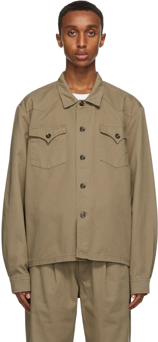 Double Rainbouu Khaki Jungle Shirt - Double chemise Jungle Khaki Khaki - 더블 Rainbouu Khaki 정글 셔츠