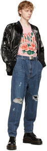 Doublet Black Gradation Chaos Embroidery Bomber Jacket