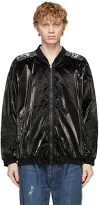 Doublet Black Gradation Chaos Embroidery Bomber Jacket - Doublet Noir Veste de bombarderie Chaos Broderie Chaos - Doublet Black Gradation 혼돈 자수 폭격 자켓
