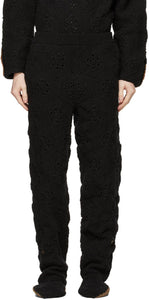 Doublet Black Hand-Crochet Bear Sweatpants - Pantalon de survêtement Bear-Crochet de la main noire Doublet - Doublet 검은 손으로 크로 셰 뜨개질 곰 스웨트 팬츠