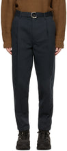 Doublet Navy Silk Chino Trousers - Pantalon Chino Doublet Navy Silk Chino - Doublet Navy Silk Chino 바지