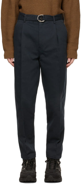 Doublet Navy Silk Chino Trousers - Pantalon Chino Doublet Navy Silk Chino - Doublet Navy Silk Chino 바지