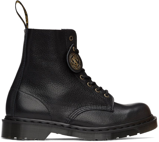 Dr. Martens Black C.F. Stead 'Made in England' 1460 Pascal Boots - Dr. Martens Black C.F. Stead 'Fabriqué en Angleterre' 1460 Bottes Pascal - Martens Black C.F. England '1460 Pascal Boots.