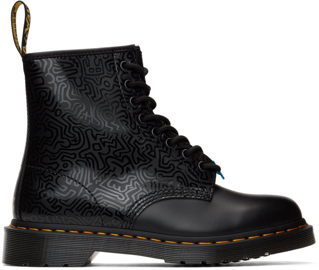 Dr. Martens Black Keith Haring Edition 1460 Boots - Dr. Martens Black Keith Haring Edition 1460 Bottes - Dr. Martens Black Keith Haring Edition 1460 부츠