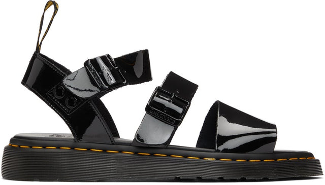 Dr. Martens Black Patent Gryphon Sandals - Dre Martens Sandales de Gryphon Brevel Noir - Dr. Martens Black Patent Gryphon Sandals.