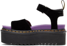 Dr. Martens Black X-Girl Edition Velvet Platform Sandals