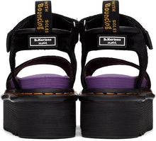 Dr. Martens Black X-Girl Edition Velvet Platform Sandals