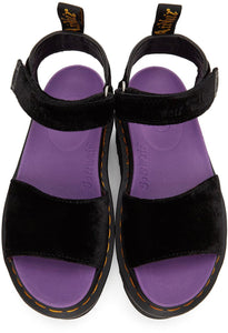 Dr. Martens Black X-Girl Edition Velvet Platform Sandals