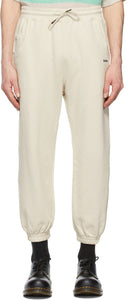 DrÃ´le De Monsieur Beige Logo Sweatpants - Dröple de Monsieur Beige Logo Pantalons de survêtement - DrÃ'le de Monsieur 베이지 로고 스웨트 팬츠