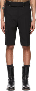 Dries Van Noten Black Belted Shorts - Sèche les shorts ceinturé noir - 밴 벨트 벨트 반바지를 마르고 있습니다