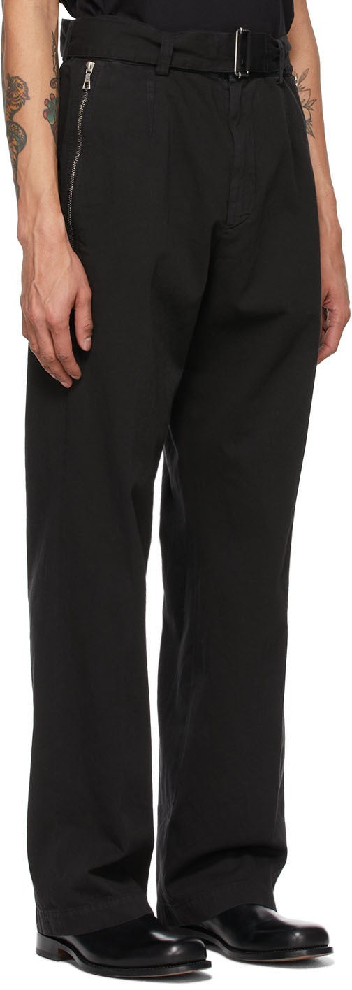 Dries Van Noten Black Belted Trousers – BlackSkinny