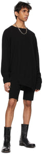 Dries Van Noten Black Cashmere Asymmetric Hem Sweater