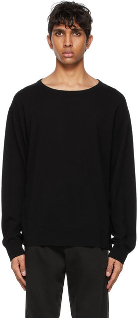 Dries Van Noten Black Cashmere Brushed Sweater - Dries Van Noten Pull brossé au Cachemire noir - 밴 알코올 블랙 캐시미어 브러시 스웨터