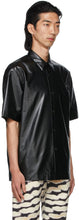Dries Van Noten Black Coated Short Sleeve Shirt