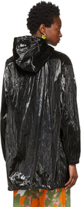 Dries Van Noten Black Crinkled Coat
