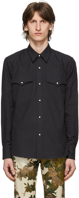 Dries Van Noten Black Curtain Shirt - Chemise à rideau noir Van Noten - 밴 알코올 검은 커튼 셔츠를 건조시킵니다