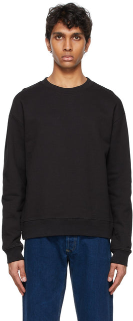 Dries Van Noten Black French Terry Sweatshirt - Sweatshirt Terry Terry français noir - 밴 알코올 블랙 프랑스 테리 스웨터