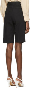 Dries Van Noten Black Gabardine Bermuda Shorts