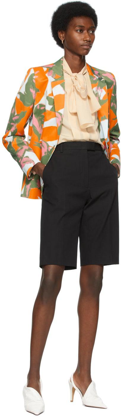 Dries Van Noten Black Gabardine Bermuda Shorts