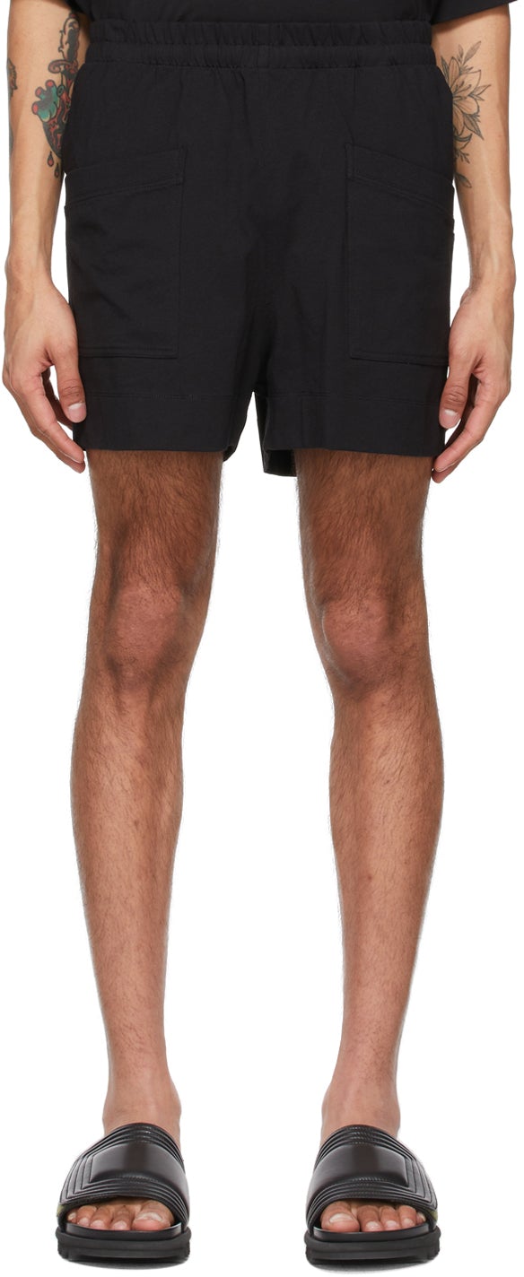 Dries Van Noten Black Jersey Shorts - Sèche short de jersey noir - 밴 알코올 검은 저지 반바지를 건조시킵니다