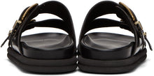 Dries Van Noten Black Leather Slip-On Sandals