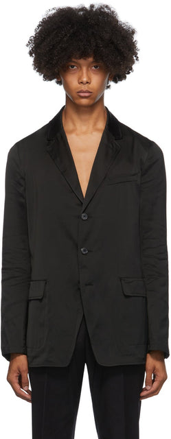 Dries Van Noten Black Museum Blazer - Dries Van Noten Black Museum Blazer - 밴 알코올 블랙 박물관 블레이저를 건조합니다