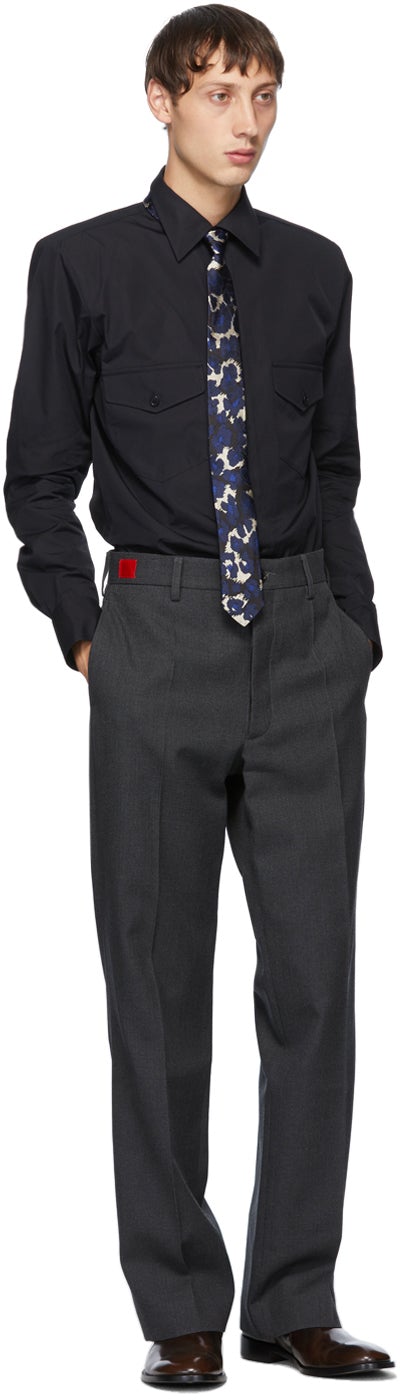 Dries Van Noten Black Padded Ballroom Shirt