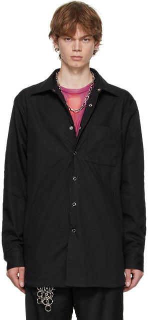 Dries Van Noten Black Padded Shirt - Chemise rembourrée noire Van Noten - 밴 알지 검은 패딩 셔츠를 건조합니다