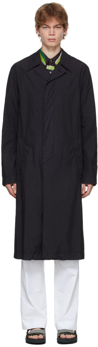 Dries Van Noten Black Poplin Coat - Dries Van Noten Black Poplin Coat - 밴 알코올 블랙 포플린 코트