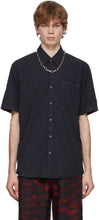 Dries Van Noten Black Poplin Short Sleeve Shirt - Chemise à manches courtes en popeline noire - 바퀴 No noten 흑인 포핀 짧은 소매 셔츠