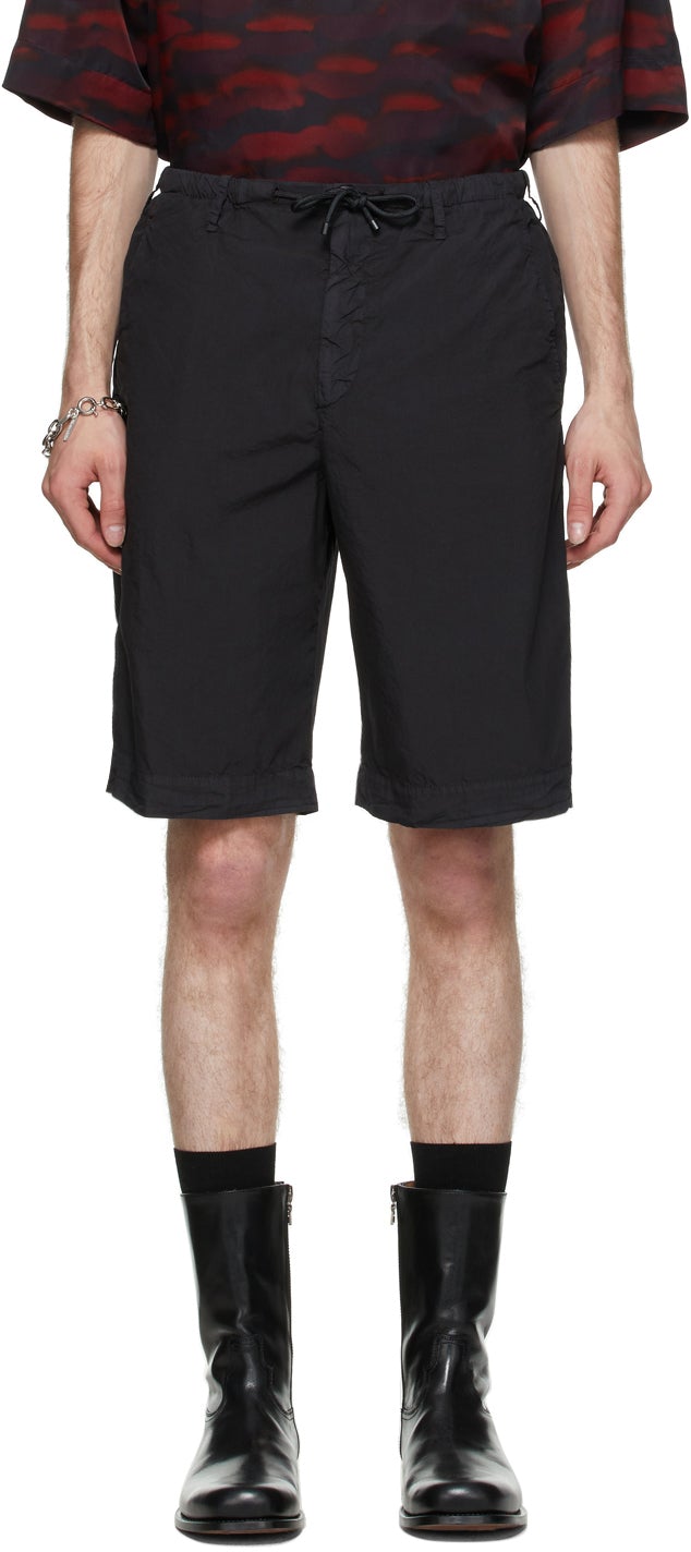 Dries Van Noten Black Poplin Shorts - Dries Van Noten Shorts Black Poplin - 밴, 검은 모퉁이 반바지를 말하기