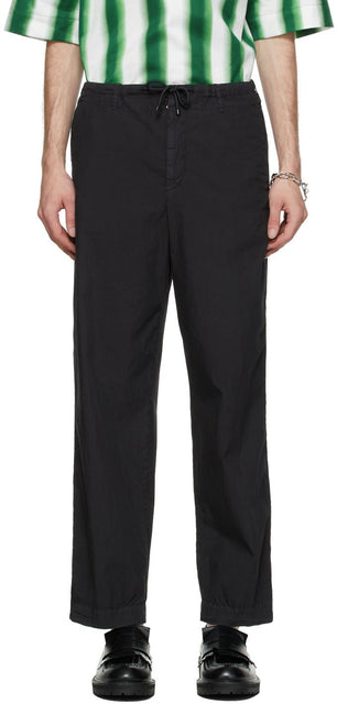 Dries Van Noten Black Poplin Trousers - Dries Van Noten Pantalon popelin noir - 밴, 검은 색 포플린 바지를 건조