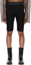 Dries Van Noten Black Rib Knit Shorts - Sèche les shorts tricots noirs noirs - 밴, 검은 갈비 니트 반바지 건조