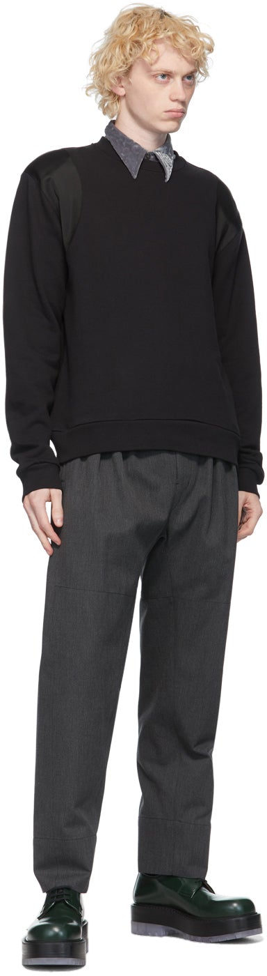 Dries Van Noten Black Satin Trim Sweatshirt