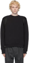 Dries Van Noten Black Satin Trim Sweatshirt - Sweat-shirt de garniture satinée noire - 밴 알코올 검은 새틴 트림 스웨터를 건조합니다