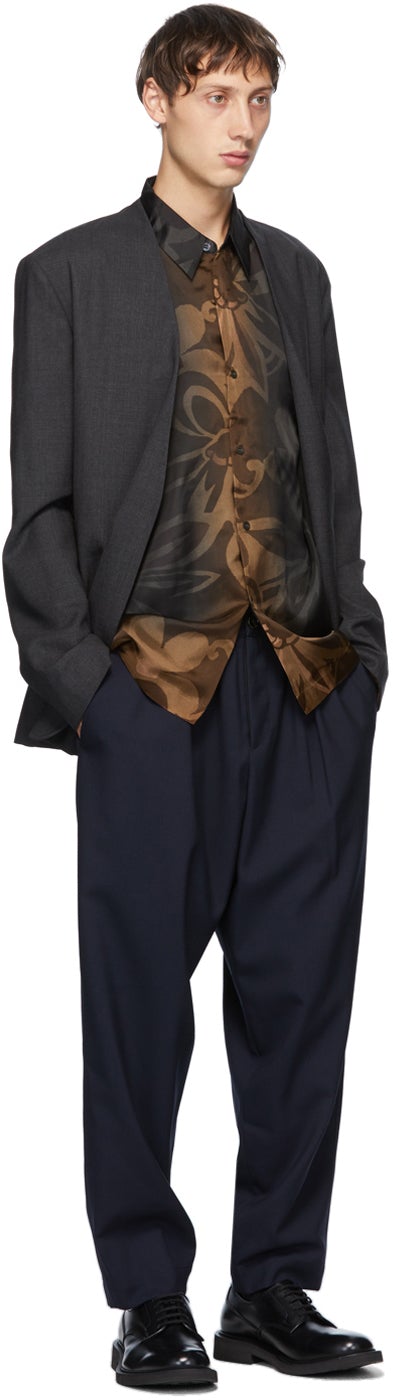 Dries Van Noten Black Six Button Shirt