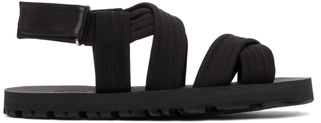 Dries Van Noten Black Strap Sandals - Sèche les sandales de bretelles noires - 밴 알코올 검은 끈 샌들을 마 십니다