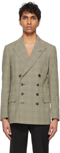 Dries Van Noten Black Twill Checkered Blazer - DRIES VAN NOTEN BLAZER EN TWILL NOIR SWILL - 바퀴 No noten 검은 능직 체크 무늬 블레이저