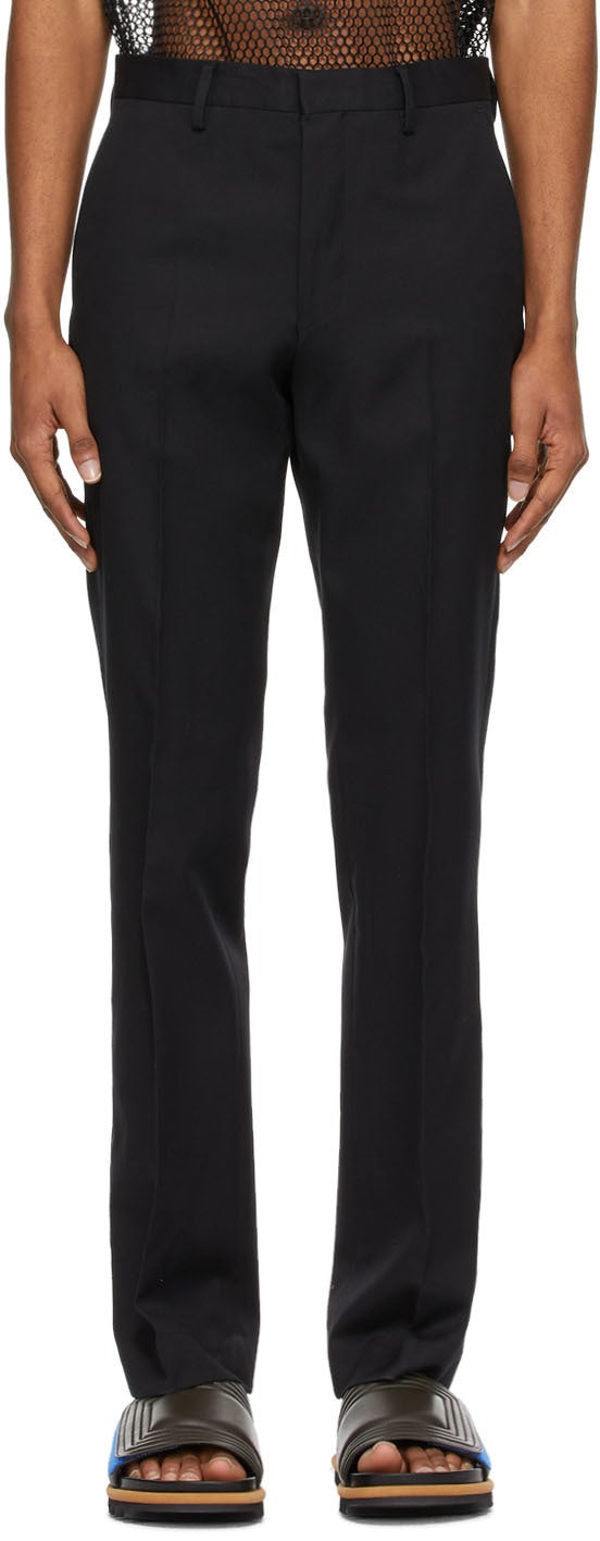 Dries Van Noten Black Twill Tapered Trousers - Dries Van Noten Pantalon conique en sergé noir - 밴 알코올 검은 능직 테이퍼가있는 바지를 건조시킵니다