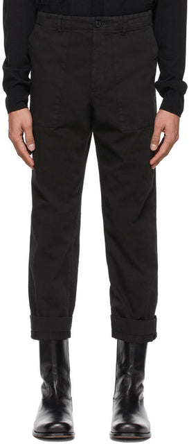 Dries Van Noten Black Twill Trousers - DRIES VAN NOTEN PANTAUX DE TWILL NOIR - 밴, 검은 능직 바지를 건조