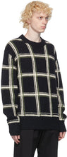 Dries Van Noten Black Wool Check Sweater