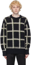Dries Van Noten Black Wool Check Sweater - Pull de vérification de la laine de laine noire - 밴 알코올 검은 양모 체크 스웨터를 건조시킵니다