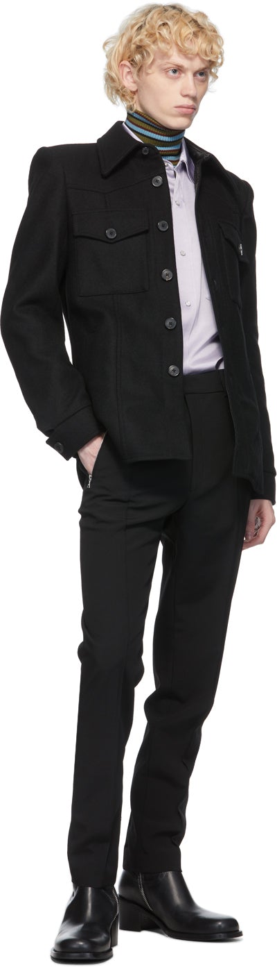 Dries Van Noten Black Zip Trousers
